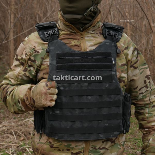 Бронежилет Militex Modular X-1 (Збільшена площа захисту) Black Multicam (без підсумків) 3778 фото