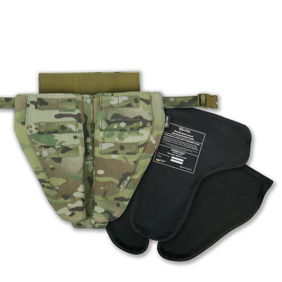 Захист паху (напашник) потрійний з балістичним пакетом 1 клас захисту Militex cordura USA Multicam 3796 фото