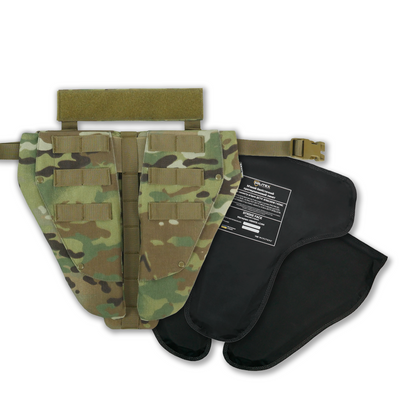 Захист паху (напашник) потрійний з балістичним пакетом 1 клас захисту Militex Multicam 3797 фото