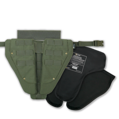 Захист паху (напашник) потрійний з балістичним пакетом 1 клас захисту Militex Khaki 3799 фото