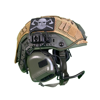 Кевларовий шолом FAST Helmet+ Навушники Headset V Green Army KEVLAR рівень захисту - NIJ IIIA 67037 фото